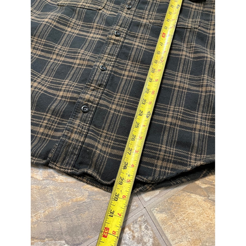Filson Vintage Flannel Work Shirt Mens M Black Olive Plaid Button Down - Picture 8 of 8